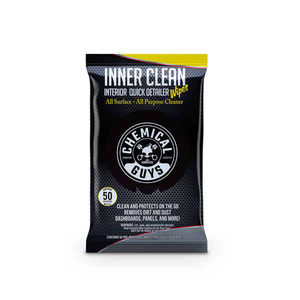Lingettes nettoyantes et protectrices pour intérieur Chemical Guys Inner Clean (50 lingettes)