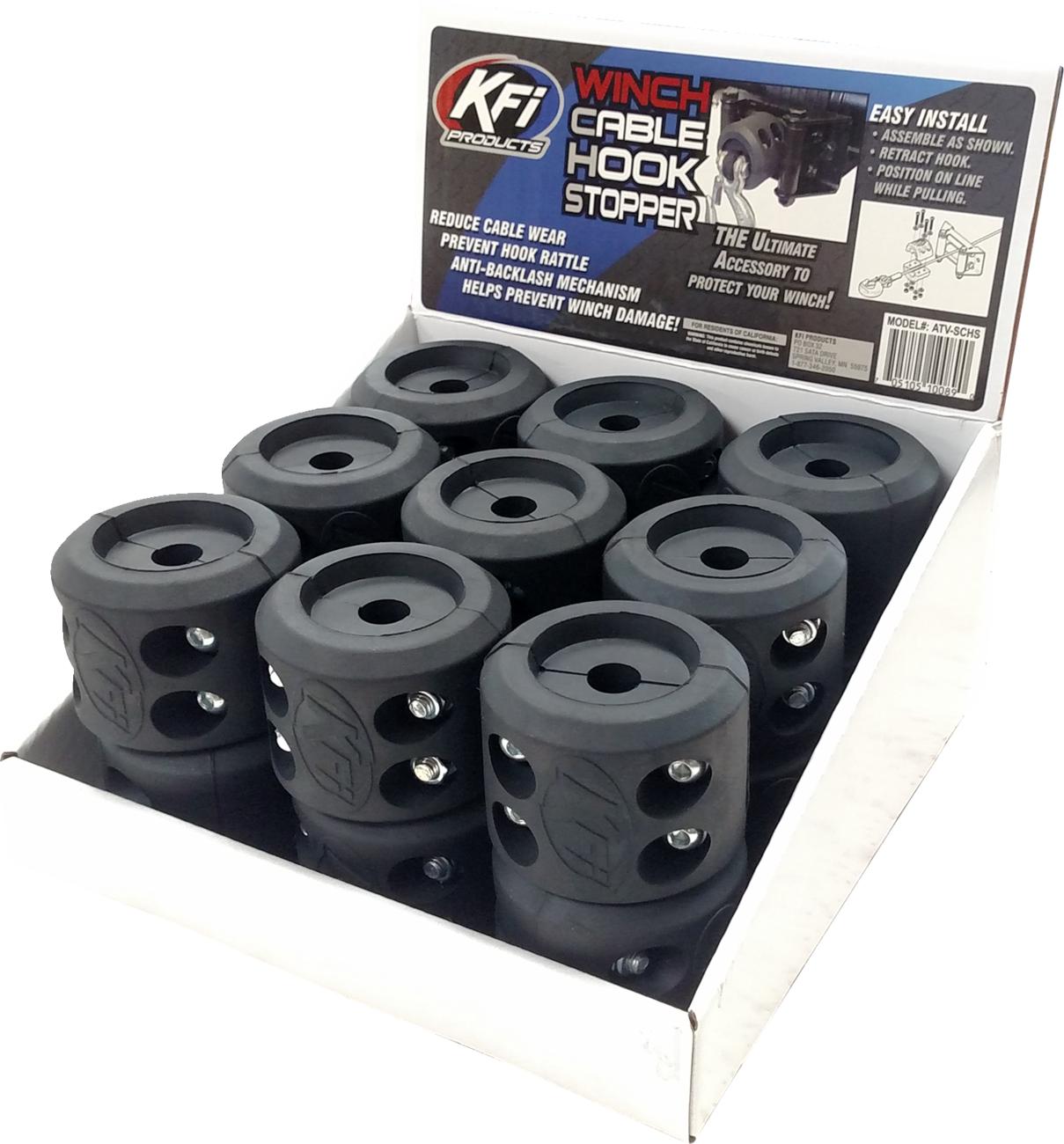 KFI Products Winch Cable Hook Stopper - 18 Pack