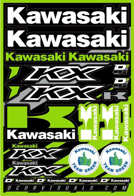 Feuille d'autocollants Kawasaki KXF de D'COR Visuals