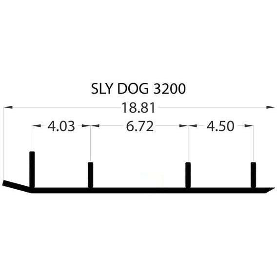 Woody&#39;s Extender Trail III Series Carbide Snowmobile Runners for Aftermarket Skis