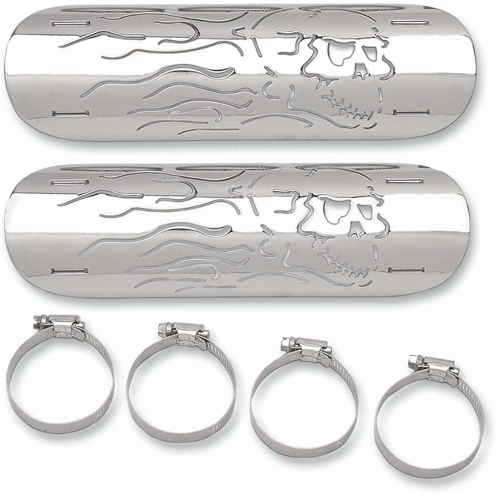 Boucliers thermiques pour motos Drag Specialties Flaming Skull