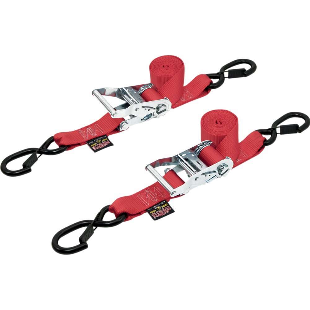 Powertye 1.5&quot; Ratchet Tie-Downs w/ Safety Latch Hooks
