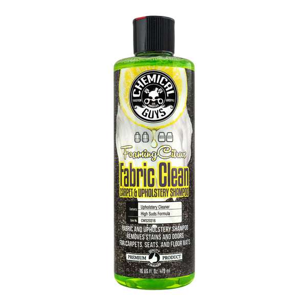 Chemical Guys Foaming Citrus Fabric Clean Carpet &amp; Upholstery Shampoo, 16 oz