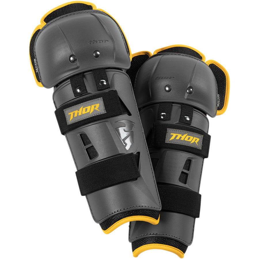 Thor Sector GP Knee Guards (Charcoal/Yellow)