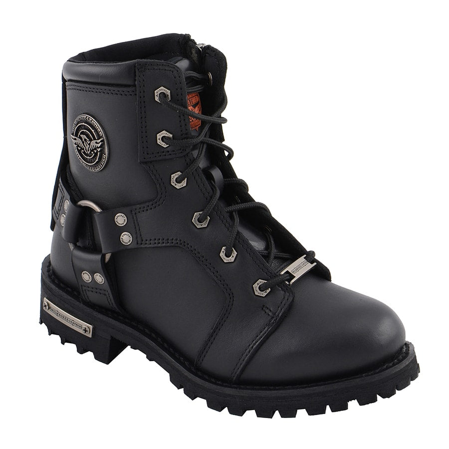 Bottes à lacets et harnais pour femmes Milwaukee de 8 po avec fermeture éclair latérale (liquidation)