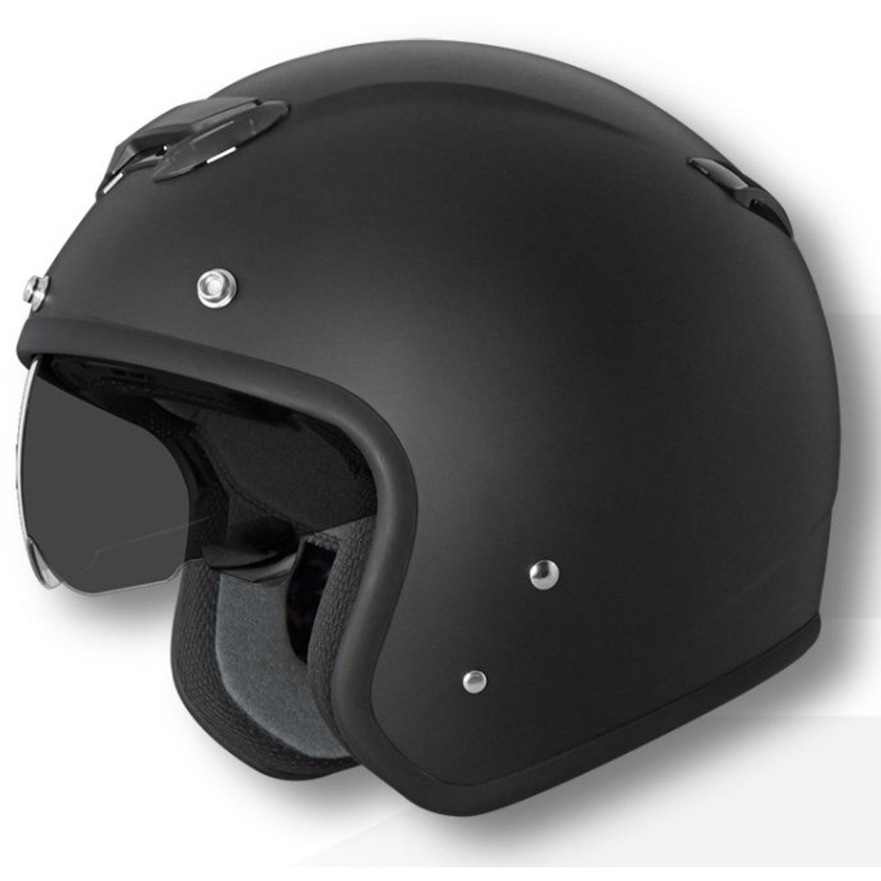 Zeus ZS-381C Vintage Solid 3/4 Helmet (Matte Black)