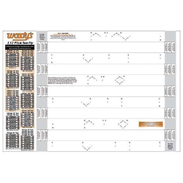 Woody&#39;s Stud Template, 2 Ply, 2.52