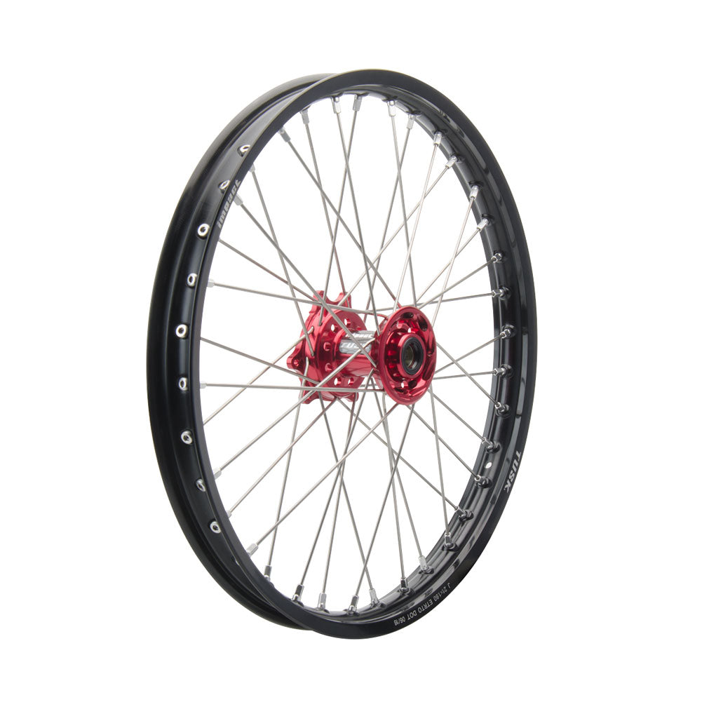 Tusk Impact Dirt Bike Wheel (Black/Silver/Red)
