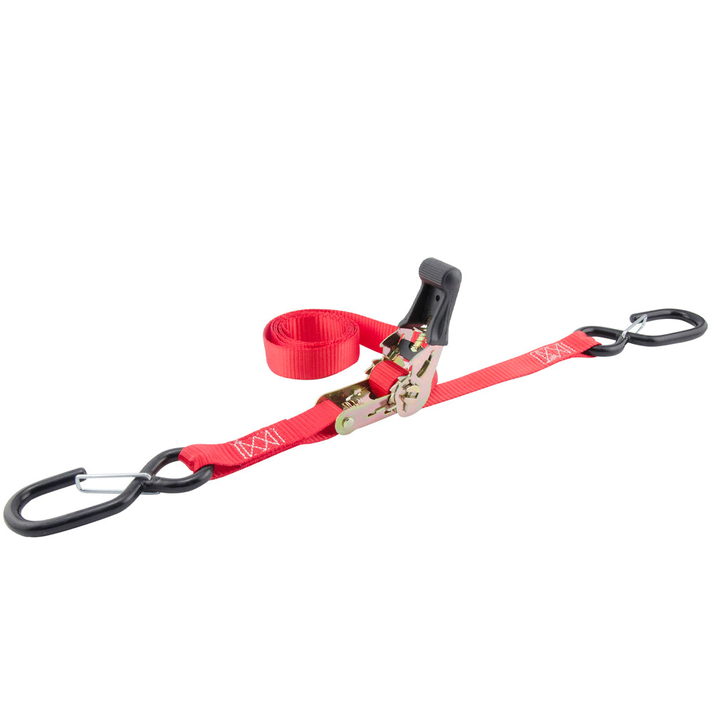 Erickson Heavy Duty Ratchet Straps with Safety Hooks, 1"x6'