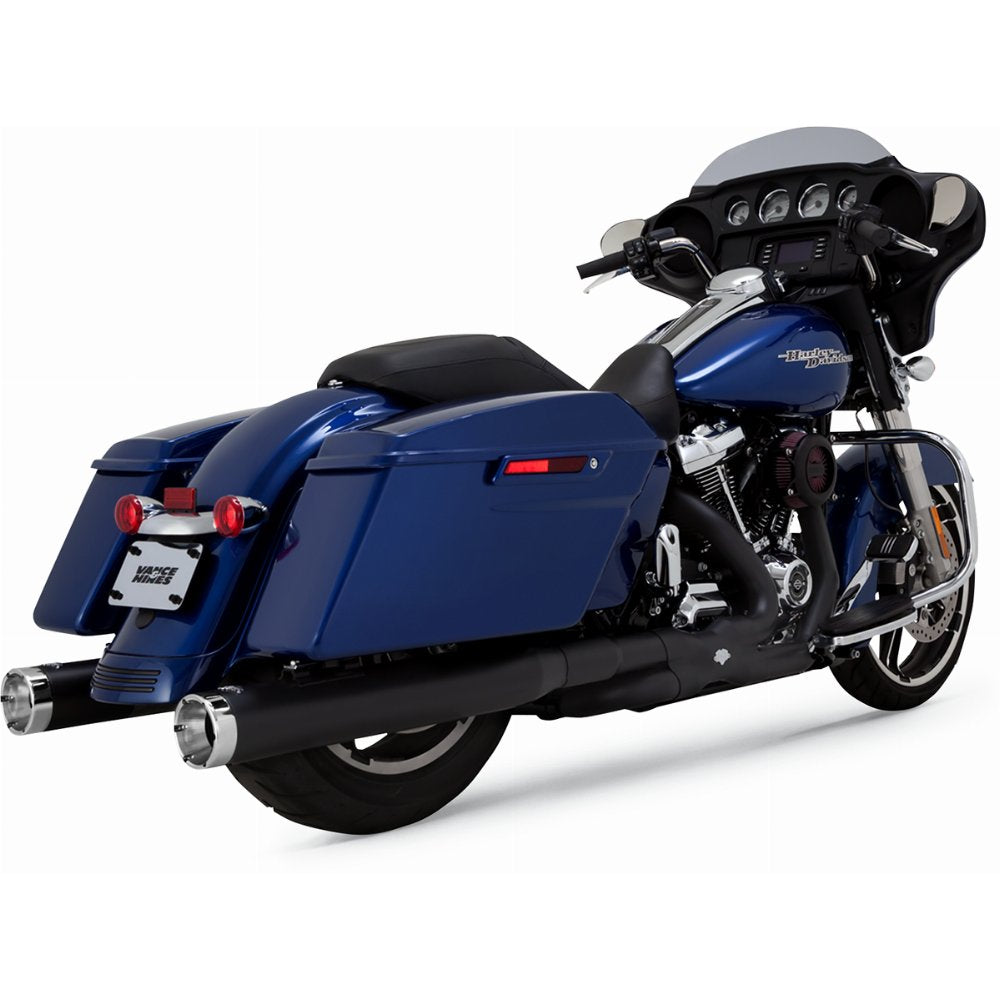 Échappement rond Monster Slip-On de 4 pouces de Vance &amp;amp; Hines pour Harley Davidson
