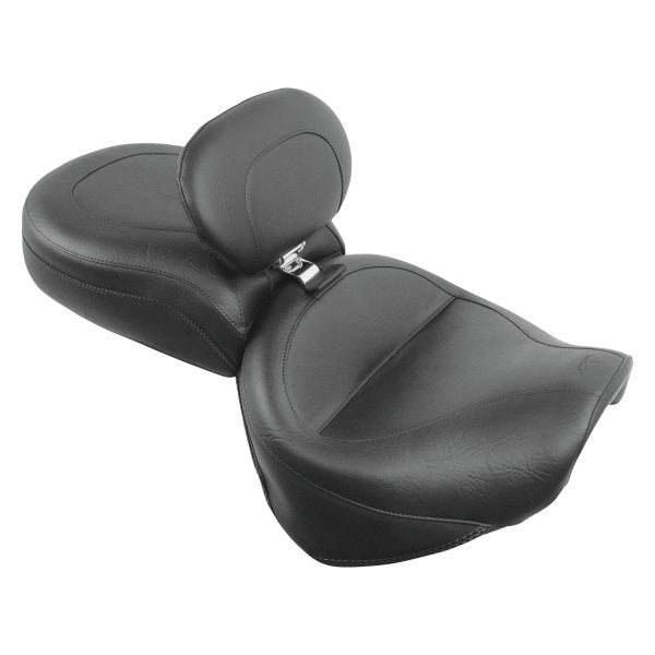 Mustang Wide Touring Motorcycle Seat with Driver Backrest