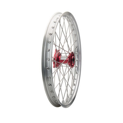 Tusk Impact Dirt Bike Wheel (Silver/Silver/Red)
