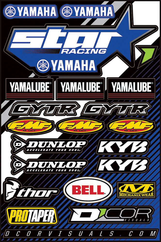 Feuille d'autocollants Yamaha Star de D'COR Visuals