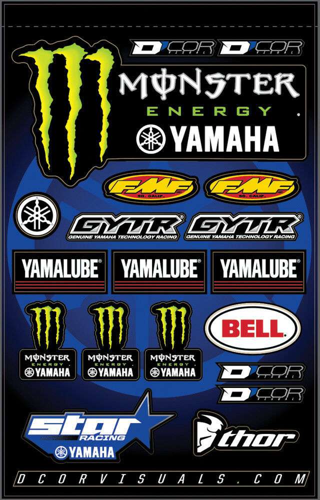Feuille d'autocollants D'COR Visuals Star Yamaha Monster