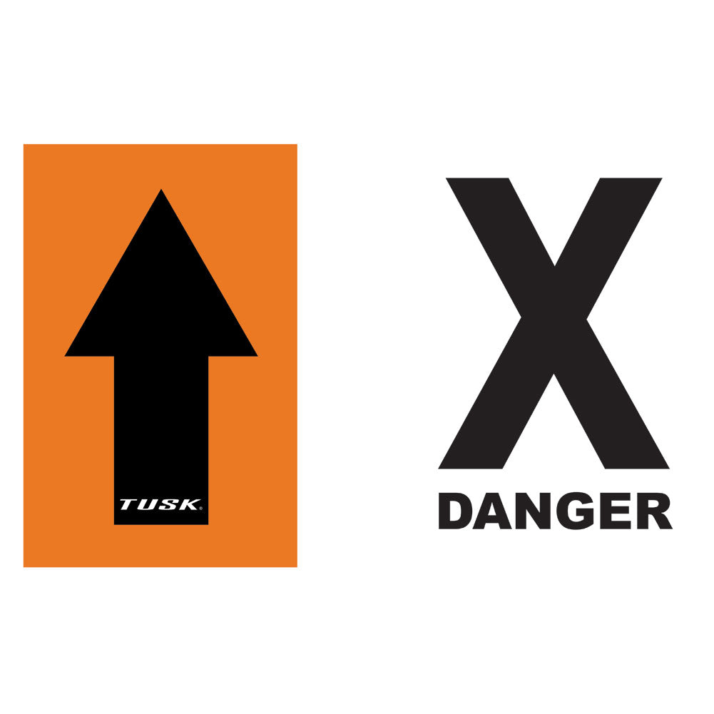 Tusk Course Marker Black Arrow &amp; Danger X Sign, 50 Pack
