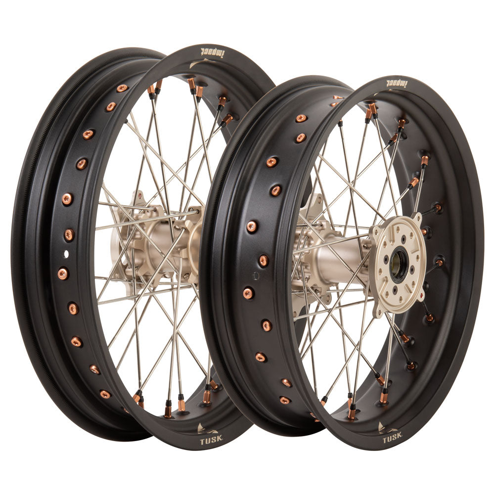 Tusk Impact Supermoto Complete Front &amp; Rear Wheel Set