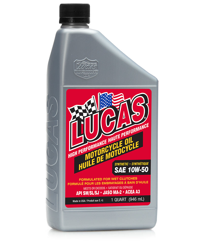 Lucas Oil Synthetic SAE 10W-50 Motorcycle Oil, 1qt/946ml