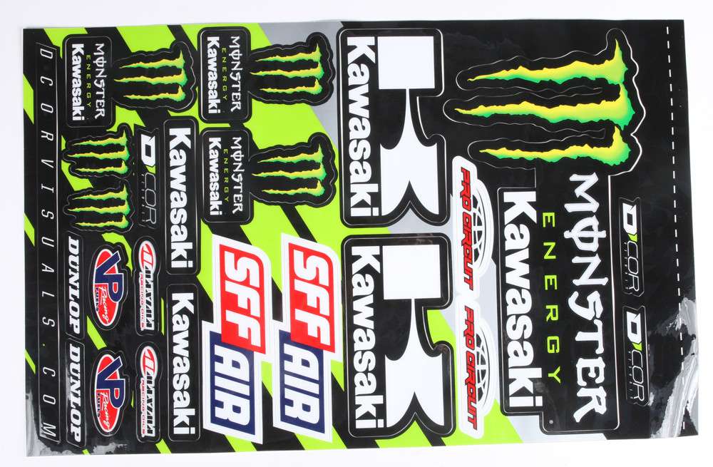 Feuille d'autocollants Monster Kawasaki de D'COR Visuals