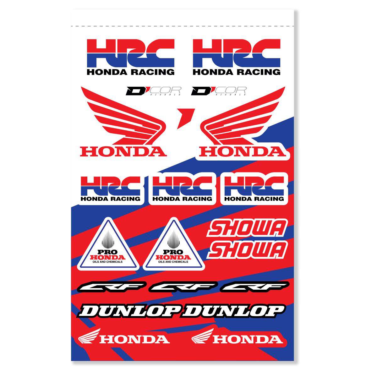 Feuille de décalcomanies Honda HRC de D'COR Visuals