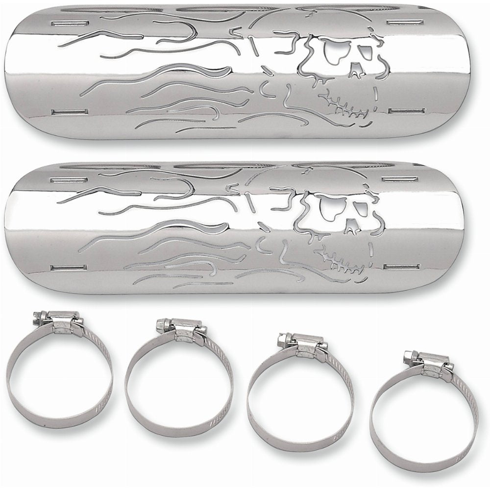 Drag Specialties Flaming Skull Motorcycle Heat Shields