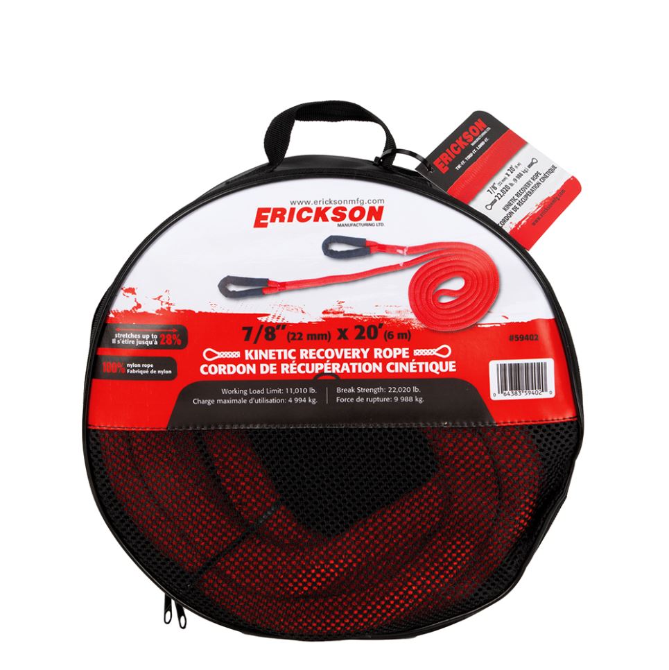 Corde de récupération cinétique Erickson, 7/8"x20'