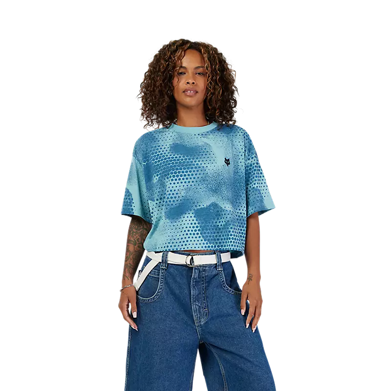 T-shirt technique court surdimensionné AOP Fox Racing pour femme