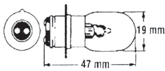 Ampoule de phare standard Eiko, 6 V 25/25 W