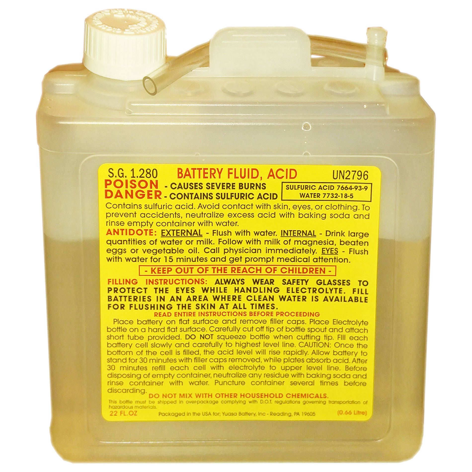 Yuasa Battery Acid Bottle