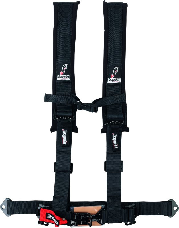 Dragonfire H-Style 4-Point 2" Harness - Black