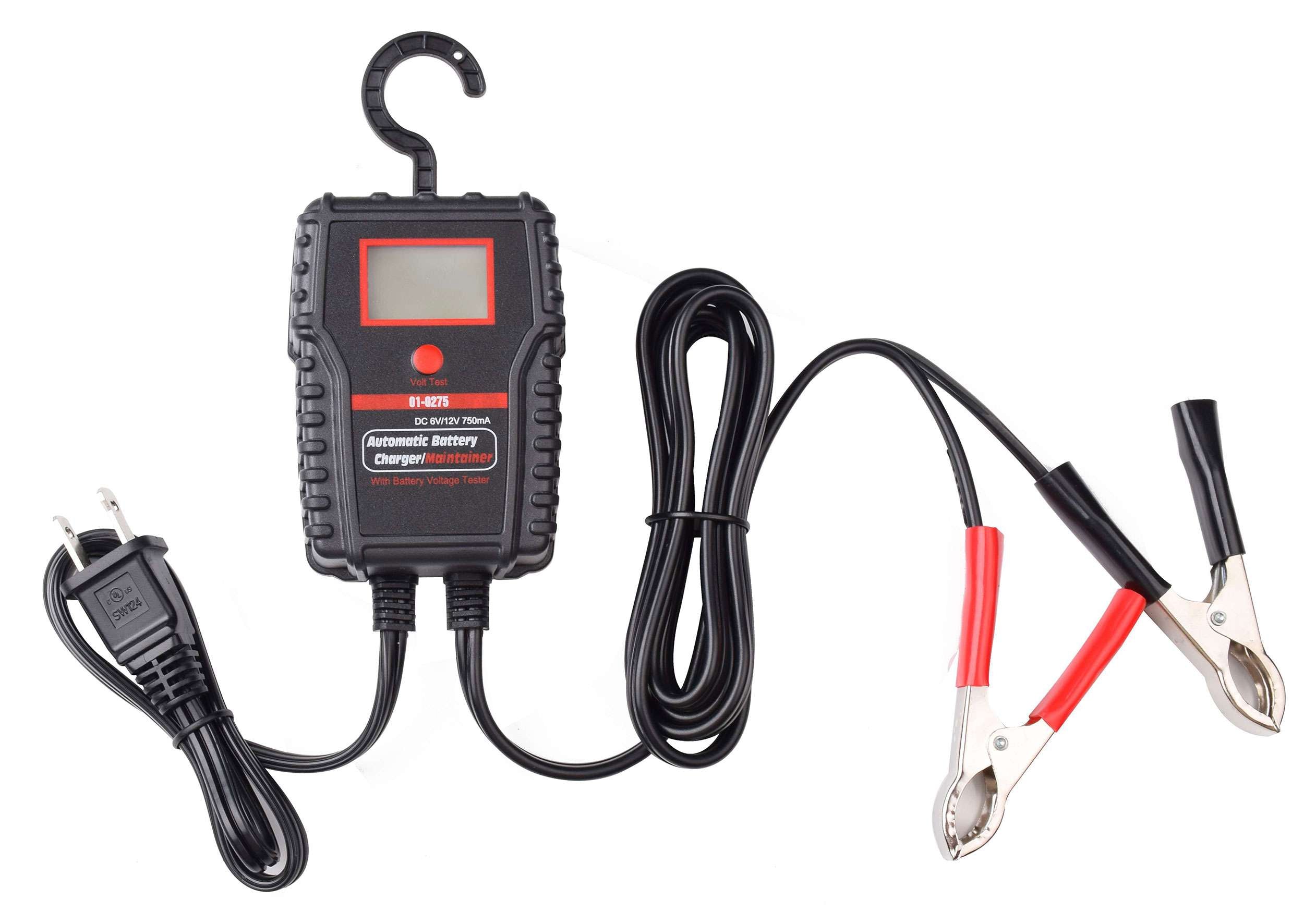 Chargeur/mainteneur/testeur de batterie Wolftech avec écran LCD