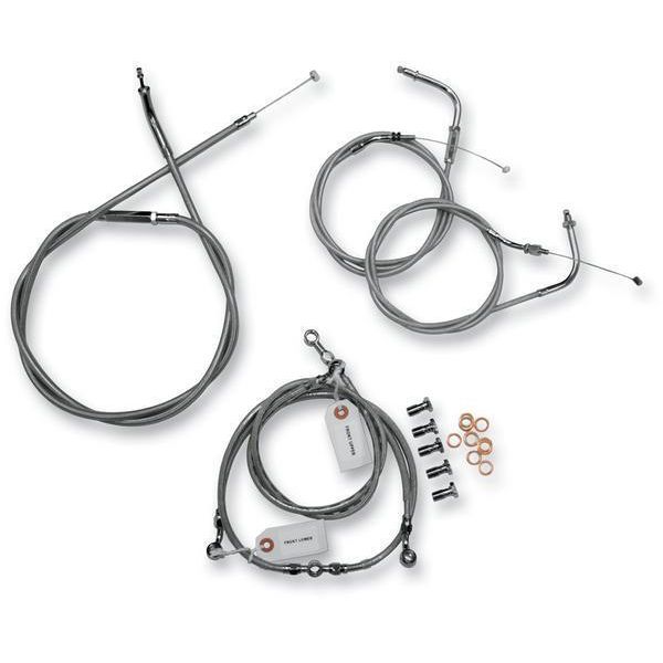 Kit de câbles et de lignes de guidon en vinyle noir Baron Custom Accessories