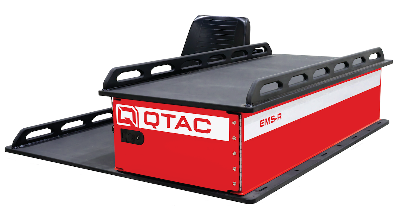 QTAC EMS-R Fire/Rescue Unit, Sliding Storage, O2 Bottle Mounts,IV Pole Blk W/White