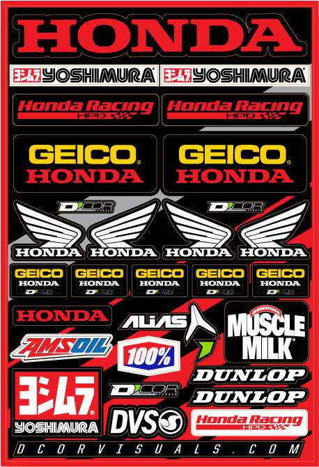 Feuille de décalcomanies Geico Honda de D'COR Visuals