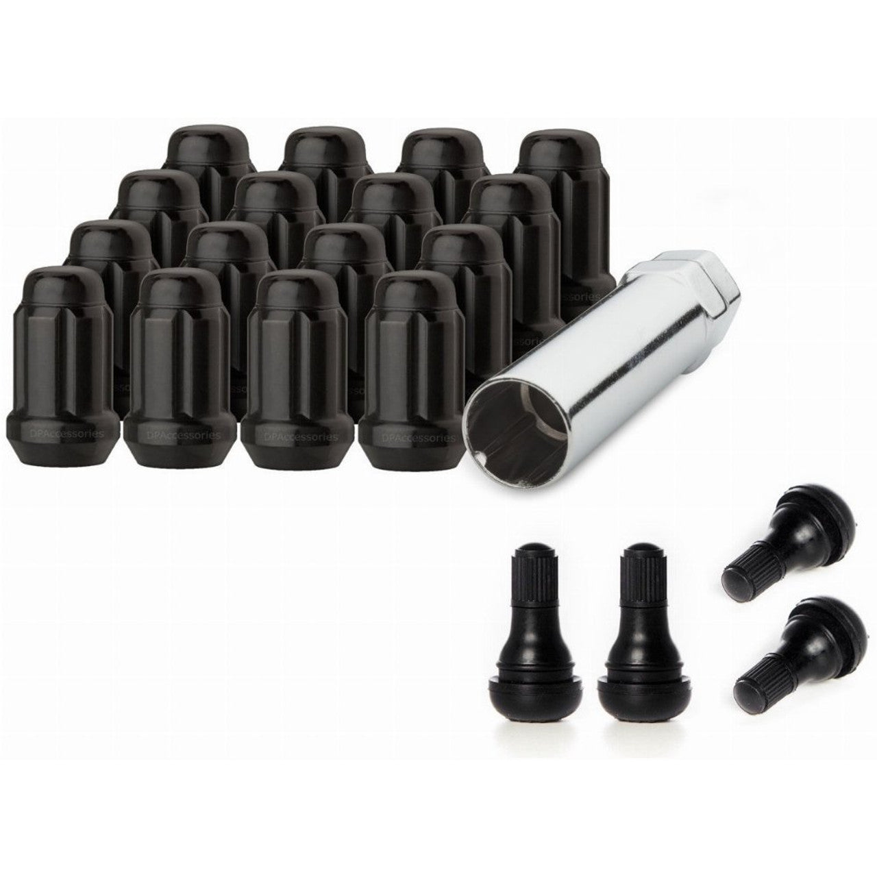 Traxion Wheel Lug Nut Kit w/Valves (Black)