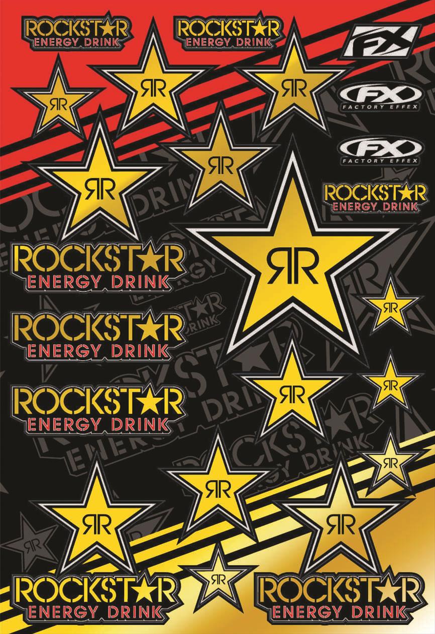 Feuille d'autocollants réfléchissants Factory Effex Gold Rockstar