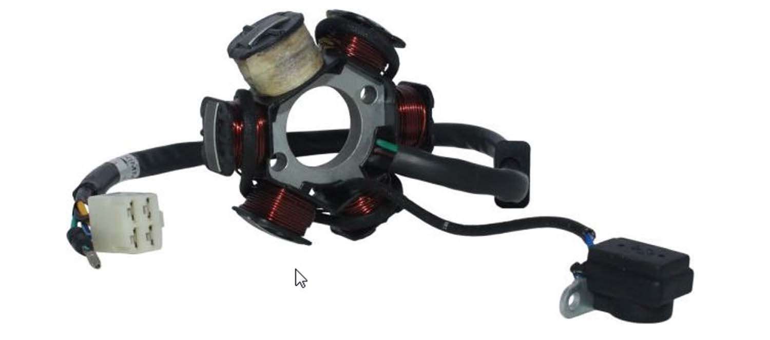 MOGO Parts Stator/Magneto, 6-Coil (4+1 Wire), 4-Slot Male Connector