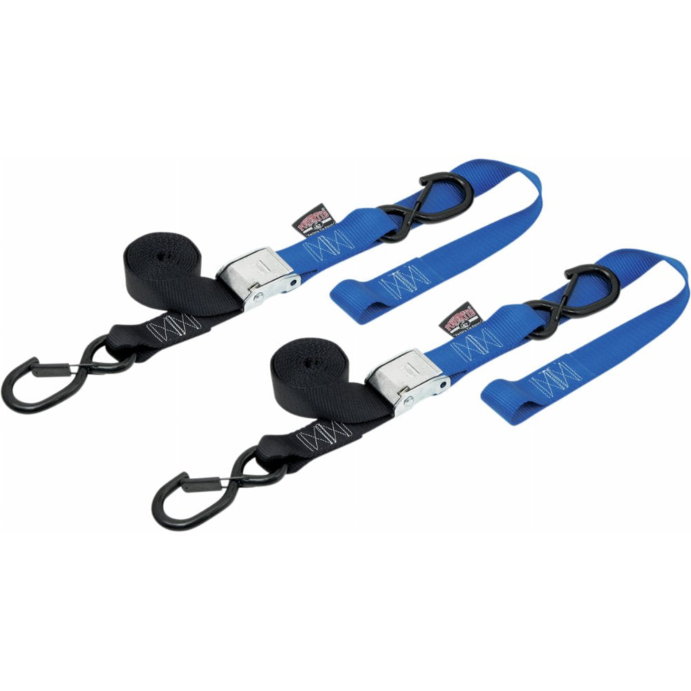 Powertye 1.5" Cam Buckle Tie-Downs w/ Safety Latch Hooks &amp; Soft-Tye