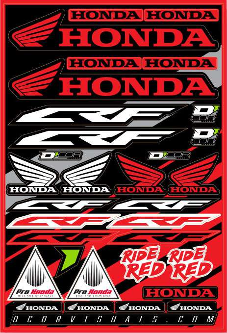Feuille d'autocollants D'COR Visuals pour Honda CRF