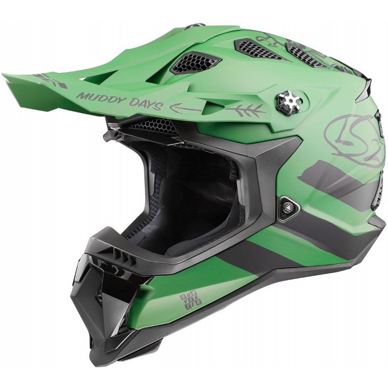 Casque de motocross LS2 Subverter Evo Cargo (vert militaire mat)