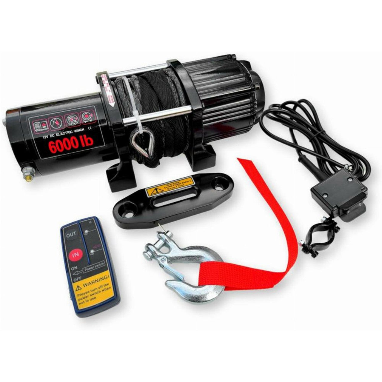 Blackmax Winch 6000lbs Synthetic Rope w/WL Remote