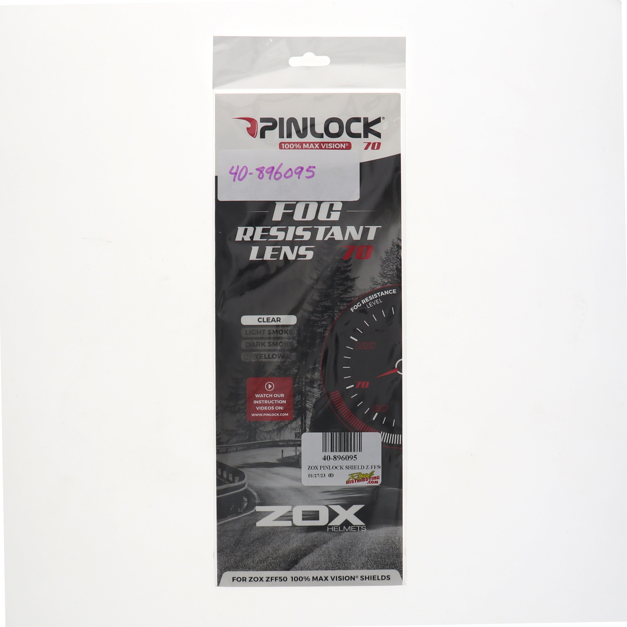 Zox Pinlock Shield for Z-FF50 Helmet (Closeout)