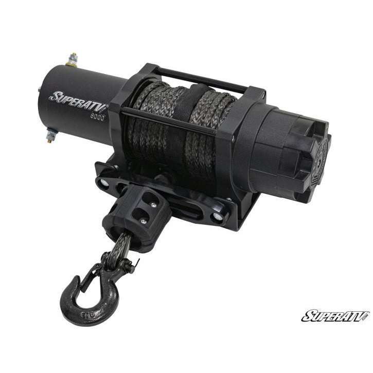 SuperATV 6000 lb. Black Ops UTV/ATV Synthetic Rope Winch