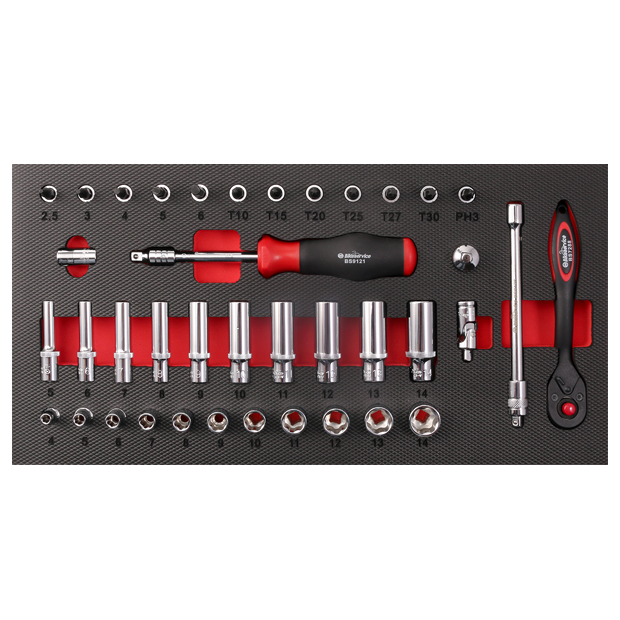 Kit d'outils pour douilles 1/4" Bikeservice