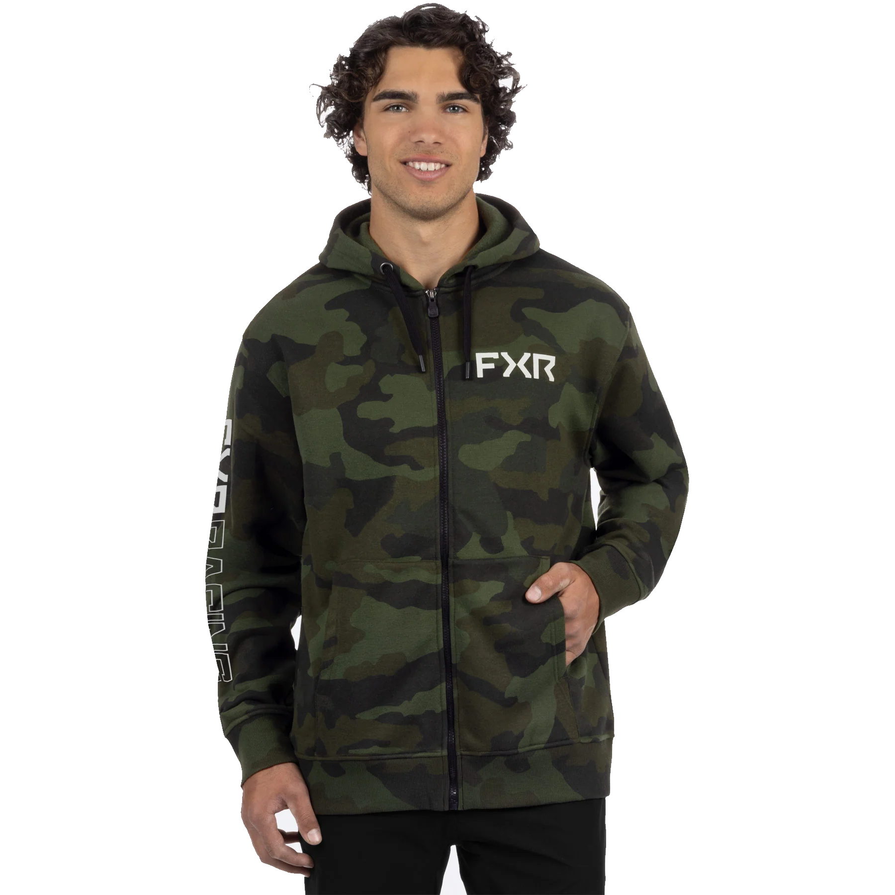Sweat à capuche zippé unisexe FXR en coton
