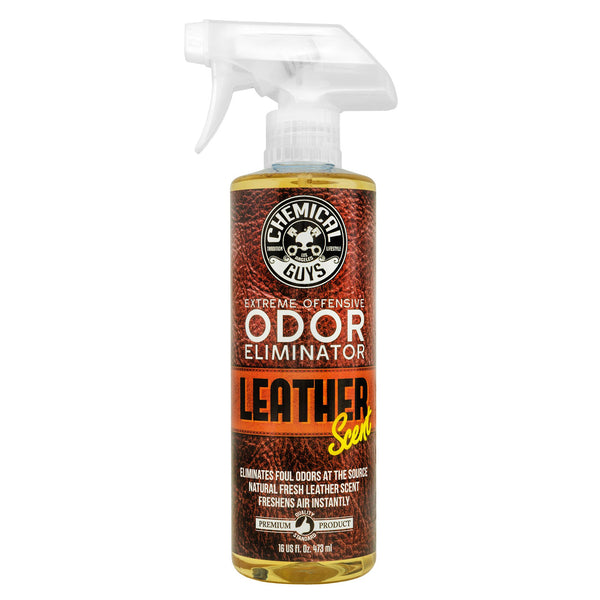 Éliminateur d'odeurs extrêmement offensant Chemical Guys, parfum cuir, 473 ml