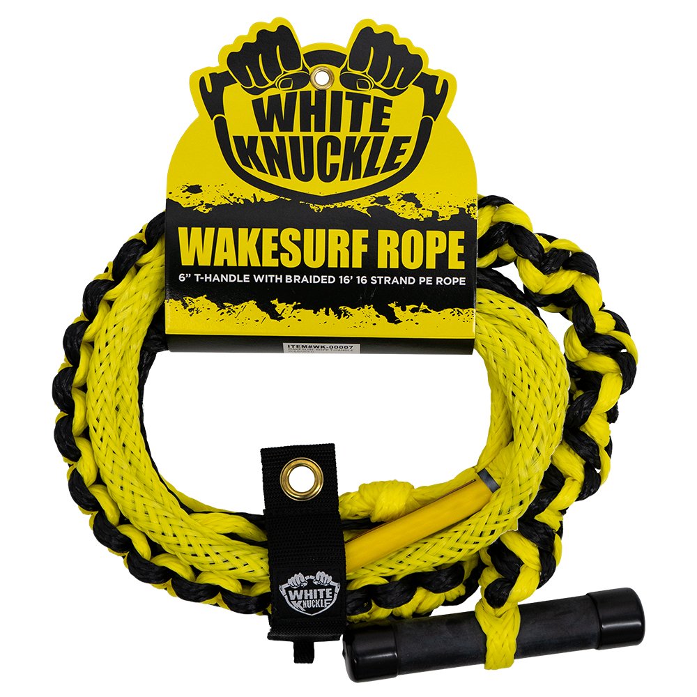 White Knuckle 16' Wakesurf Rope with 6" T-Handle