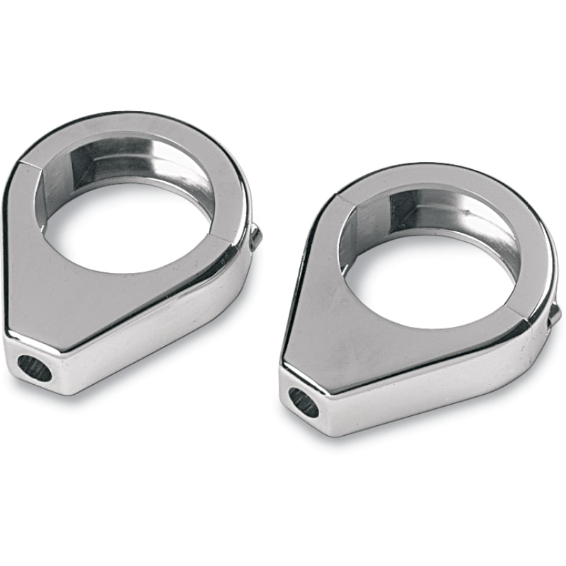 Colliers de serrage de fourche chromés lisses pour clignotants Drag Specialties