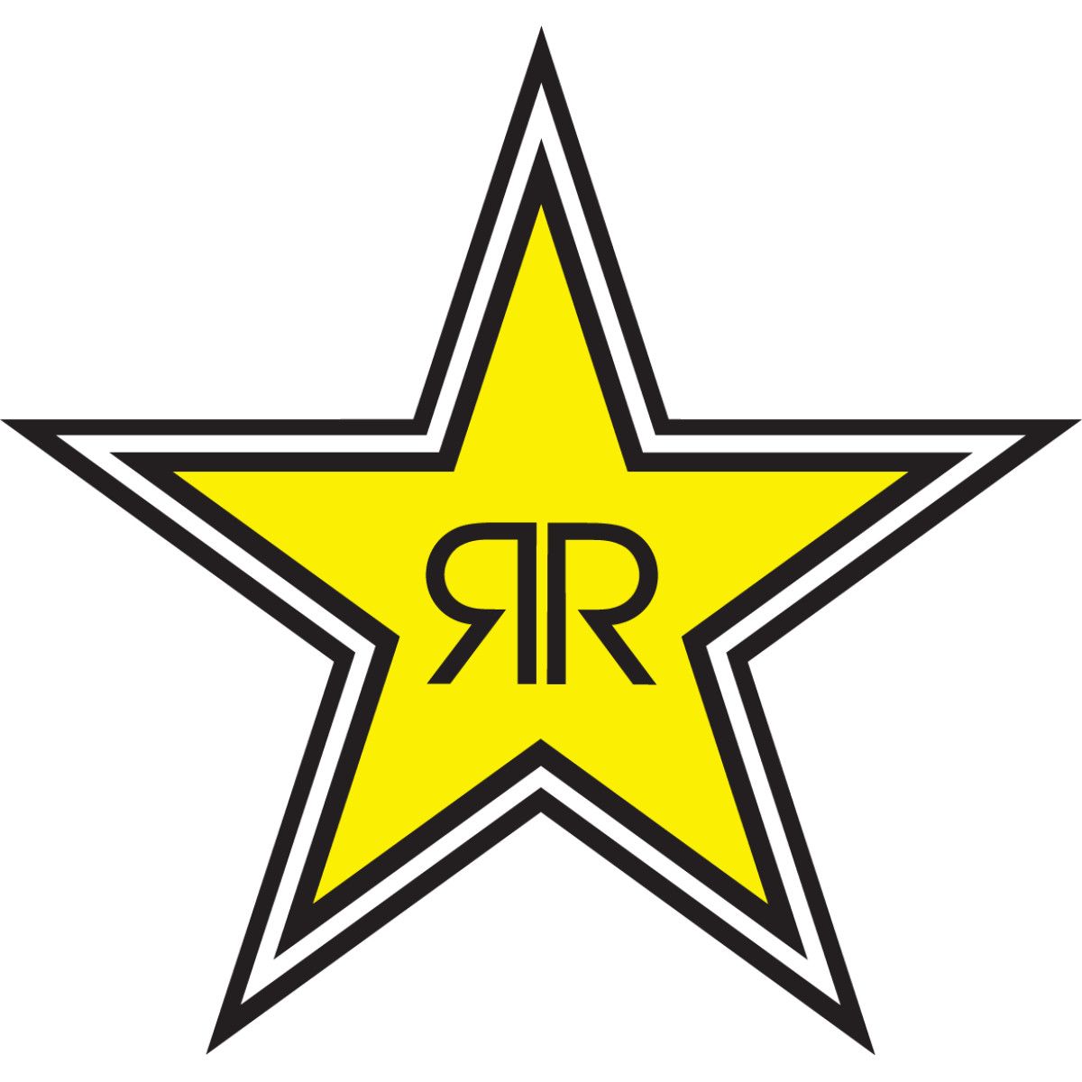 Factory Effex Die-Cut 12x4&quot; Rockstar Star Logo Sticker