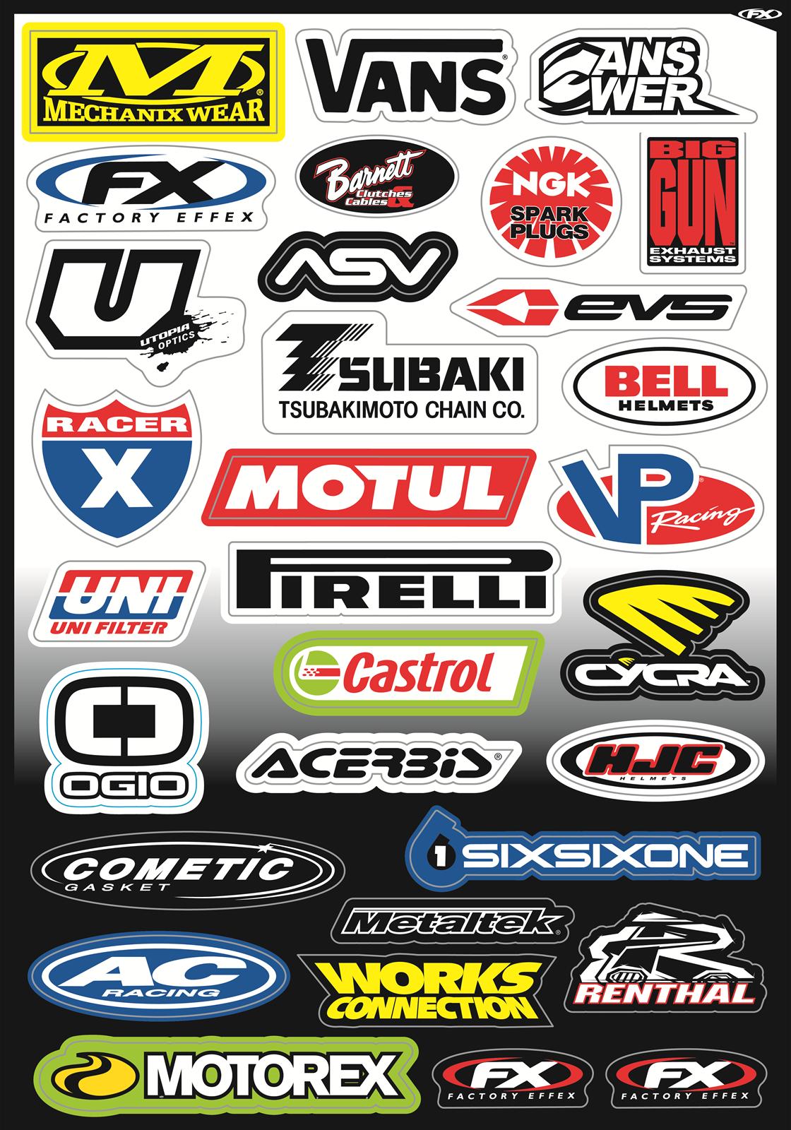 Feuille d'autocollants pour kit sponsor Factory Effex C