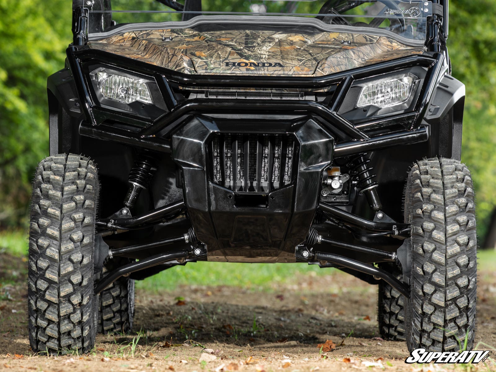 SuperATV Honda Pioneer 1000, bras en A tubulaires décalés de 1,5" à garde au sol élevée (noir)